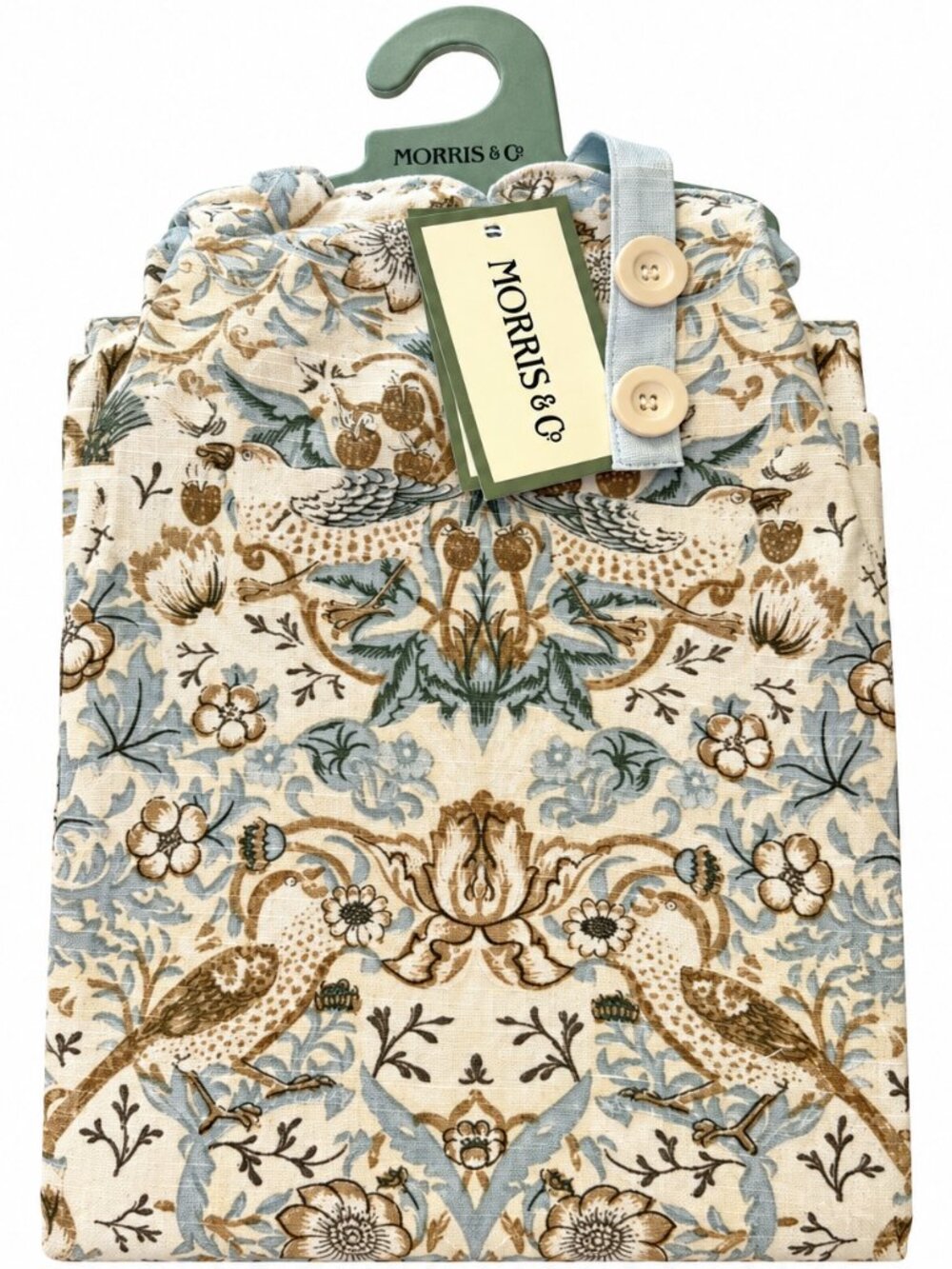 Willam Morris Strawberry Thief Kitchen Bib Chefs Apron 100% Cotton Blue Floral